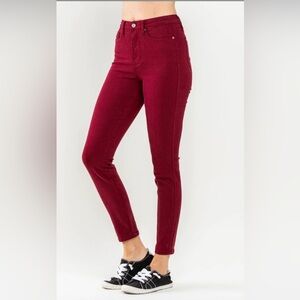 Judy Blue Deep Red Skinny Jeans size 28/7